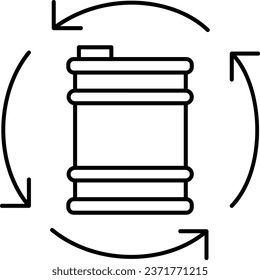 This is Oil barrel Line Vector Icon easily modified with filled and trendy colours combination, you'll find representations of essential of icon concepts.

