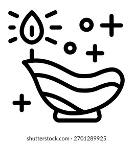 Este icono de lámpara de aceite es adecuado para la cultura de la India.