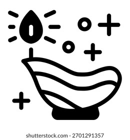 Este icono de lámpara de aceite es adecuado para la cultura de la India.