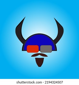 This is an old viking logo with glasses which means brave who is able to conquer all obstacles in the world and he has full insight and knowledge about anything. Perfect for community logo etc.