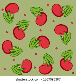 Es un fondo de oliva con cerezas. Esta es una textura de bayas con productos orgánicos.