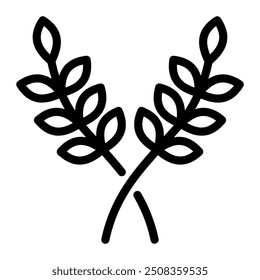 This Olive branch icon is suitable for Peace Day, etc.