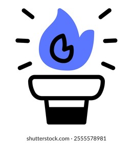 This Olympic flame icon is suitable for winter sport, sport, winter holiday, etc.