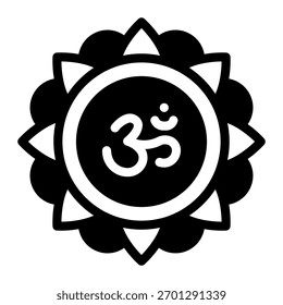 Este icono de Om es adecuado para la cultura de la India.