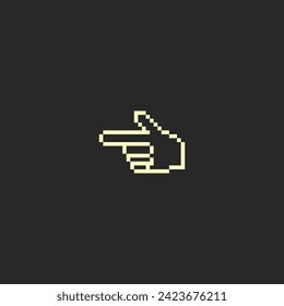 this is one bit hand icon in pixel art with white color and black background ,this item good for presentations,stickers, icons, t shirt design,game asset,logo and project.