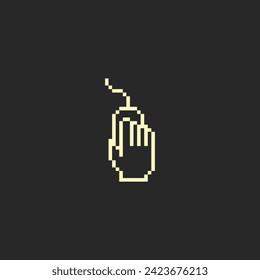 este es un icono de una mano de bit en el arte de píxeles con color blanco y fondo negro, este elemento es bueno para presentaciones, pegatinas, iconos, diseño de camisetas, activo de juego, logotipo y proyecto.
