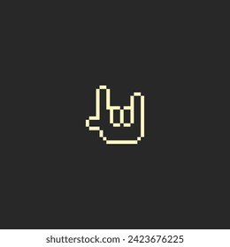 this is one bit hand icon in pixel art with white color and black background ,this item good for presentations,stickers, icons, t shirt design,game asset,logo and project.