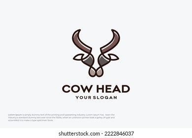 This one line cow head logo is suitable if you want to sell a fresh milk, beef, or anything that came from a cow