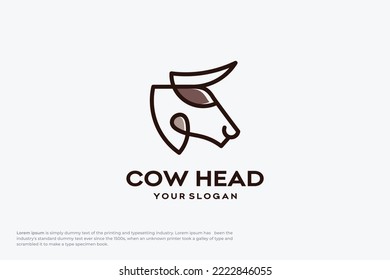 This one line cow head logo is suitable if you want to sell a fresh milk, beef, or anything that came from a cow
