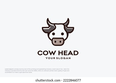 This one line cow head logo is suitable if you want to sell a fresh milk, beef, or anything that came from a cow