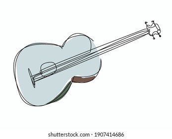 This is one line stroke art for a guitar