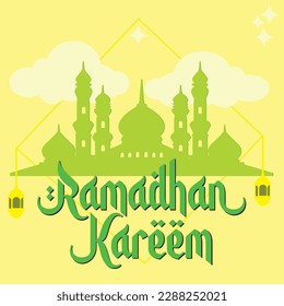 This is one of the template designs to commemorate Ramadan Kareem, suitable for banners, greeting cards, Instagram feeds 