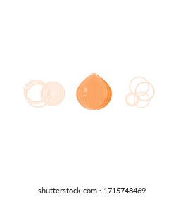 This is onion isolated on white background. Vector illustration.