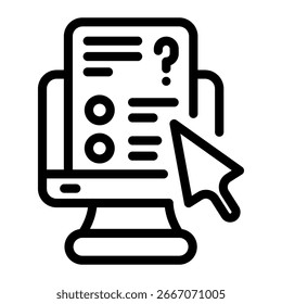 Este ícone de Exame Online é adequado para Sistema de Gerenciamento de Aprendizagem, etc