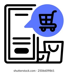 This Online Shopping icon is suitable for Groceries, Shopping, Ecommerce, etc.