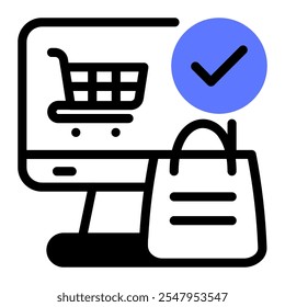 This Online shopping icon is suitable for shopping, online shopping, etc.