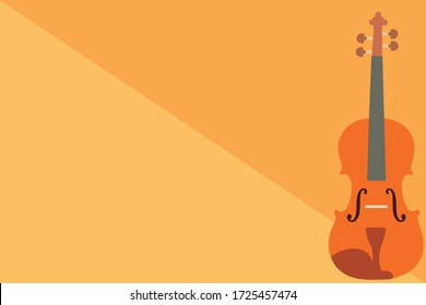This is orange background with violin.
