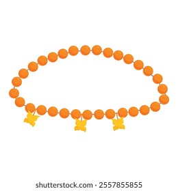 This orange beads necklace with butterfly charms is a stylish accessory