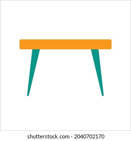 Este es un escritorio naranja y azul