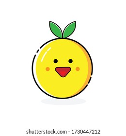 Dies ist ein orangefarbenes Symbol mit verschiedenen süßen Ausdrücken