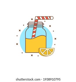 This orange juice vector illustration . Flat Cartoon Style Suitable for Web Landing Page, Banner, Flyer, Sticker, Card, Background