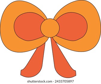 Esta es una cinta naranja en estilo dibujado a mano. Esto se puede utilizar como un arco de regalo, para la cinta del pelo o en banderas.