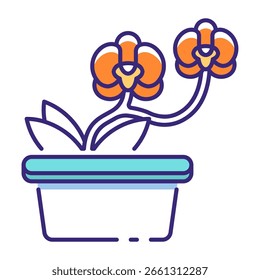 Este ícono de orquídeas es adecuado para Beautiful Tropical Country, etc.