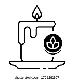 Este ícone de vela orgânica é adequado para produto orgânico, etc.