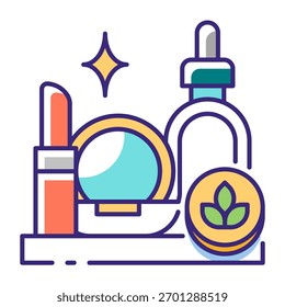 Este ícone cosmético orgânico é adequado para o produto orgânico, etc.