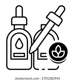 Este ícone de óleo essencial orgânico é adequado para produto orgânico, etc.