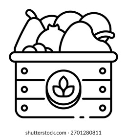 Este ícone de frutas orgânicas é adequado para produtos orgânicos, etc.