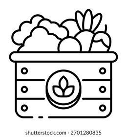 Este ícone de vegetais orgânicos é adequado para o produto orgânico, etc.