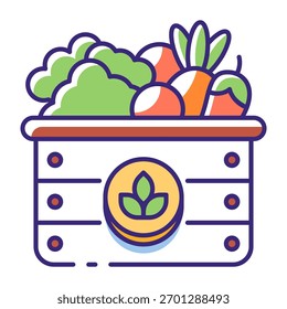 Este ícone de vegetais orgânicos é adequado para o produto orgânico, etc.
