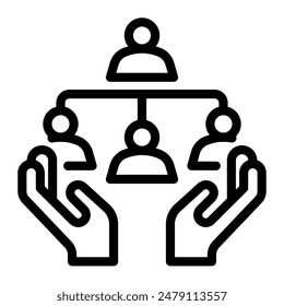 This organization icon is suitable for employee, employment, worker, etc.