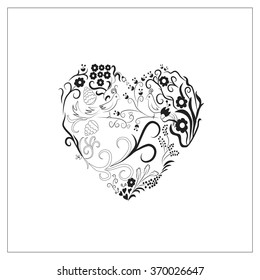 This ornament of heart-shaped can be applied to design wedding invitations, or some cards, or any other design where you need to specify the lightness and grace.