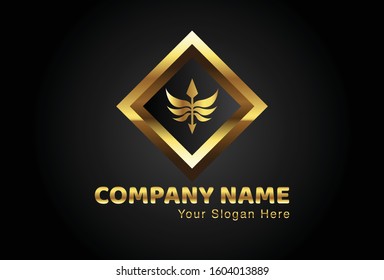 This is an ornamental logo combined with a shield, this gold design is very attractive and unique, this logo can be used for companies, brochures, websites, mugs, stickers, and posters.