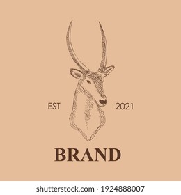 This is an oryx animal logo in a vintage or retro style. Suitable for your business or community. Made by hand drawing.