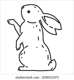This is outline drawing coloring Image Rabbits.