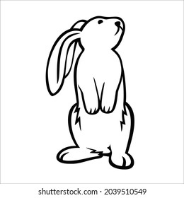 This is outline drawing coloring Rabbits Image.