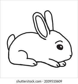 This is outline drawing coloring Rabbits Image.