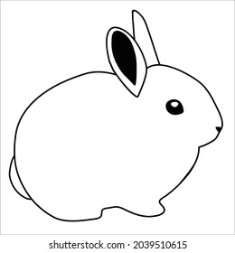 This is outline drawing coloring Rabbits Image.