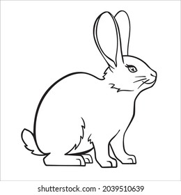 This is outline drawing coloring Rabbits Image.