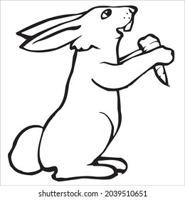 This is outline drawing coloring Rabbits Image.