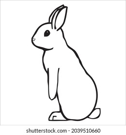 This is outline drawing coloring Rabbits Image.