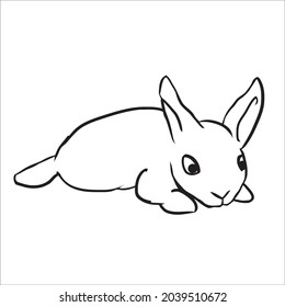 This is outline drawing coloring Rabbits Image.