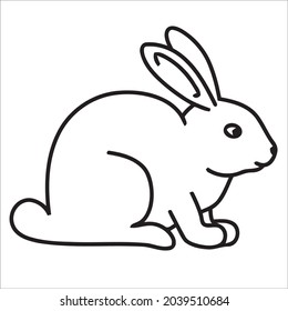 This is outline drawing coloring Rabbits Image.