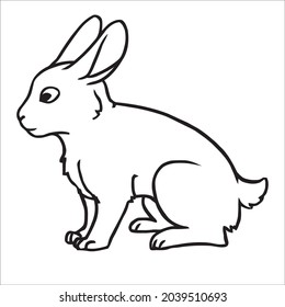This is outline drawing coloring Rabbits Image.