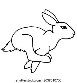 This is outline drawing coloring Rabbits Image.