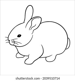 This is outline drawing coloring Rabbits Image.