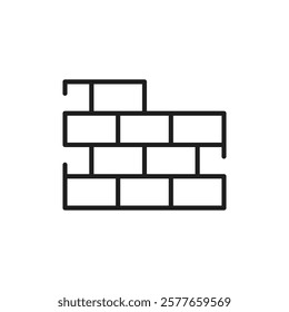 This outline icon of a brick wall symbolizes construction and renovation, making it ideal for architecture and design, as it represents key elements of building and development processes